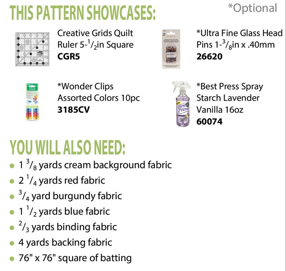 Gracie's Star Quilt Pattern - Everything Fabric