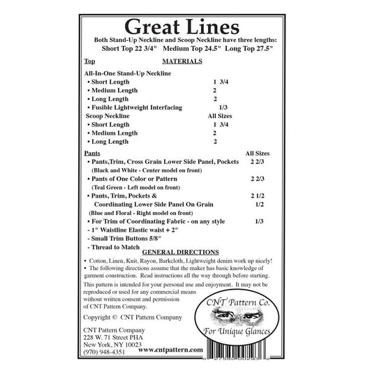 Great Lines Top & Pants Pattern - Everything Fabric