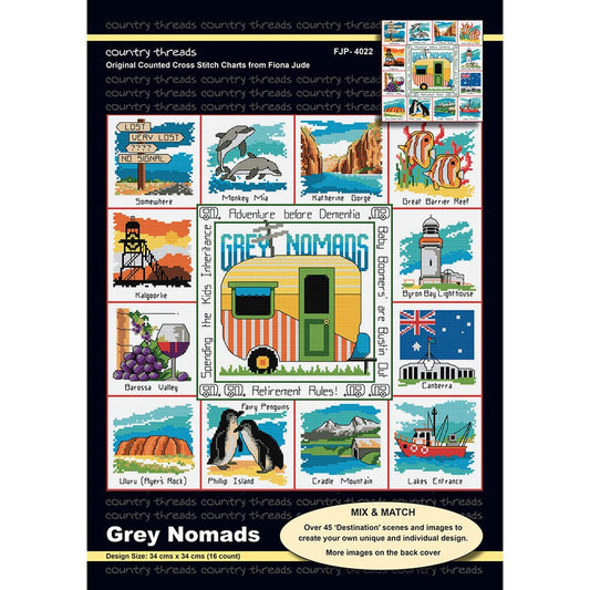 Grey Nomads Cross Stitch Pattern - Everything Fabric