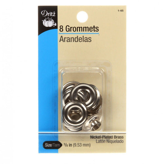 Grommet Nickel 10 mm 8ct - Everything Fabric