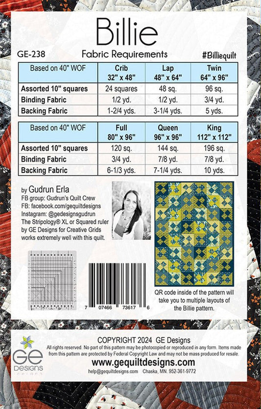 Gudrun Erla - Billie Quilt Pattern - Everything Fabric