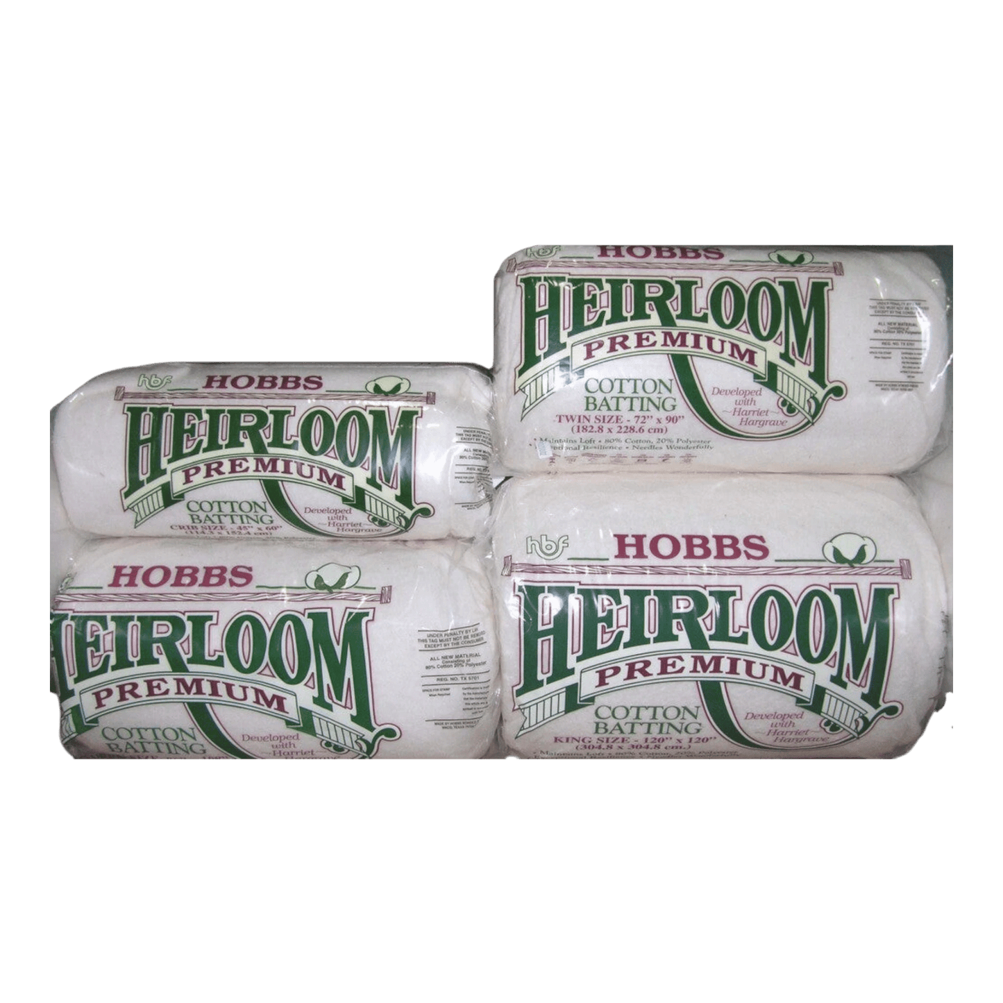 Heirloom Premium Cotton Blend Batting - CRIB SIZE - Everything Fabric