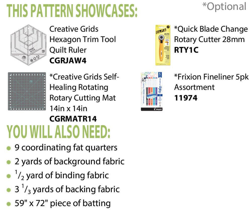 Hexagon Alley Quilt Pattern - Everything Fabric