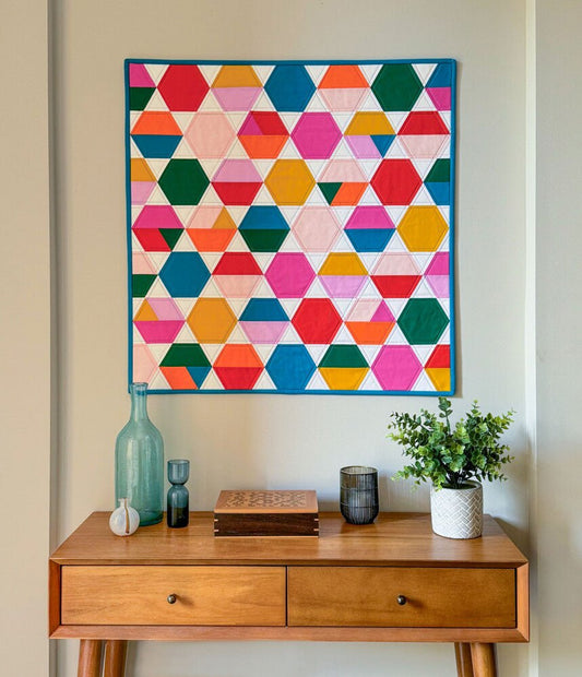 Hexie Fun Wall Hanging Quilt Pattern - Everything Fabric