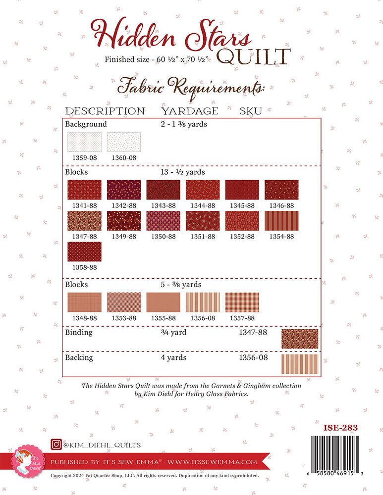 Hidden Stars Quilt Pattern - Everything Fabric