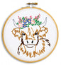 Highland Cow 152 mm Hoop Kit - Everything Fabric