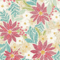 Holiday Stitches - Cream Stitched Christmas Floral - Everything Fabric