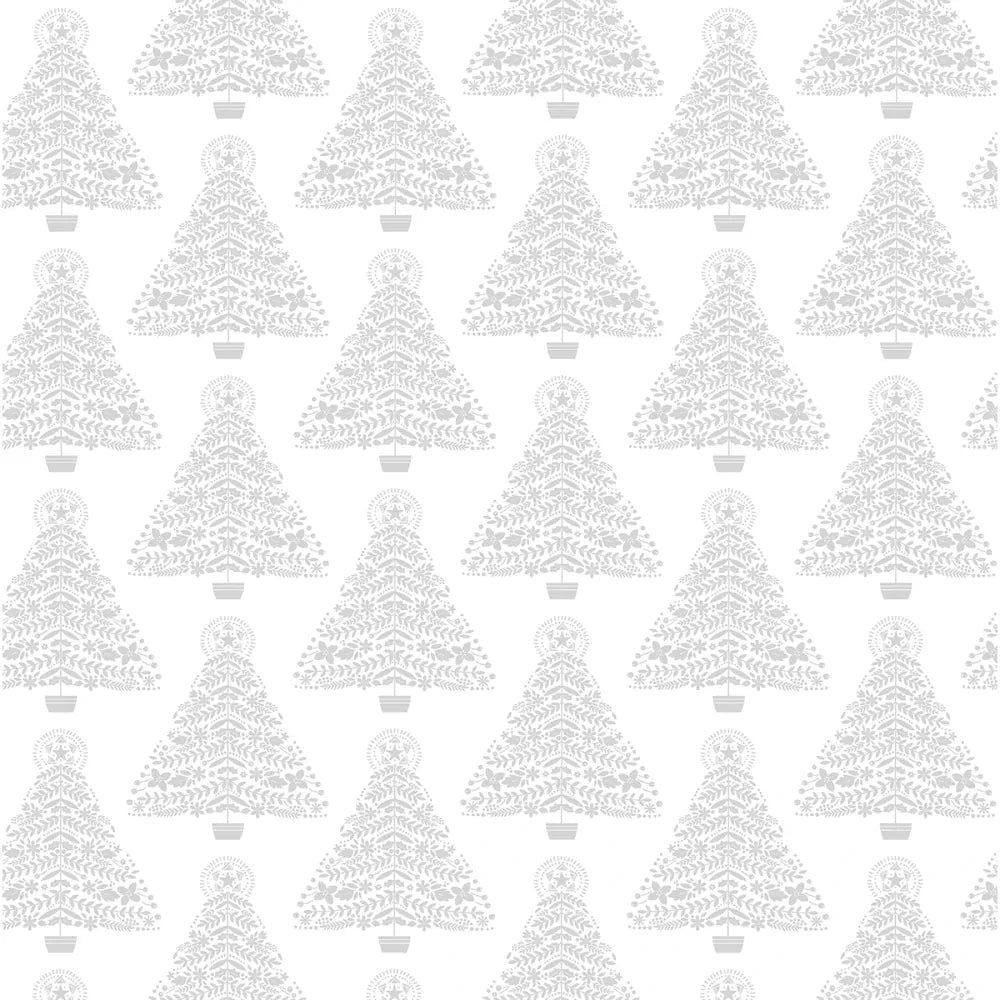 Holiday Trees White on White Christmas - Everything Fabric