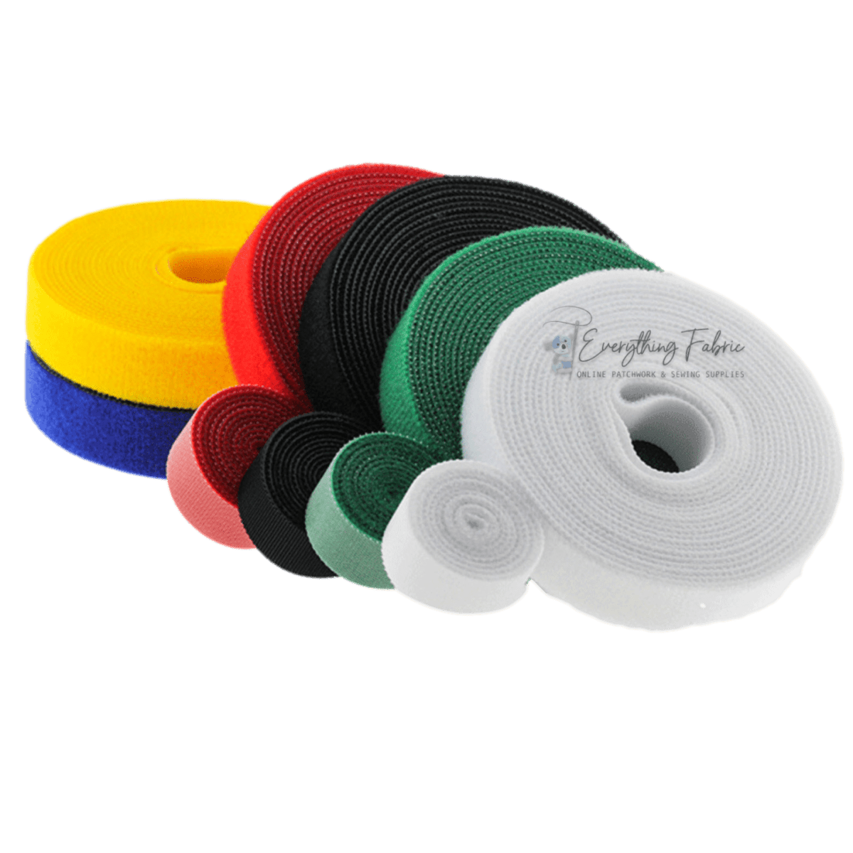 Hook & Loop - Double sided RED 10 mm wide 5 YARD ROLL - Everything Fabric