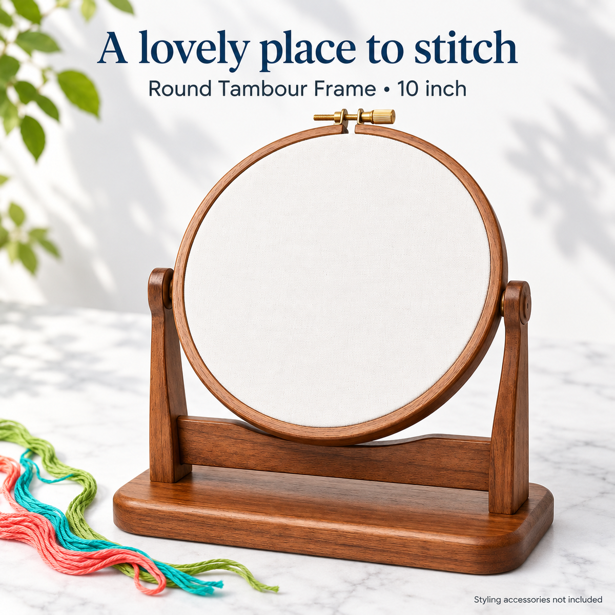 Tambour Frame 10 inch Round with Table Stand
