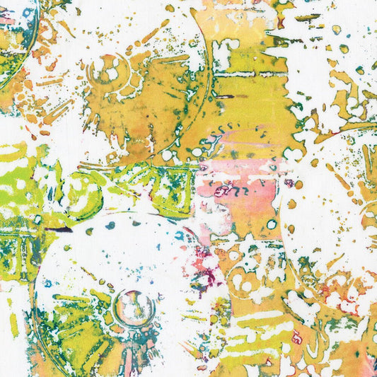 Industrial Imprints - Big Machine Circles Ochre - Everything Fabric
