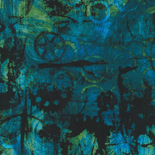 Industrial Imprints - Gears Ocean - Everything Fabric