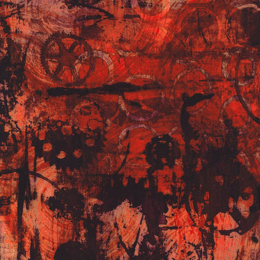 Industrial Imprints - Gears Wine - Everything Fabric