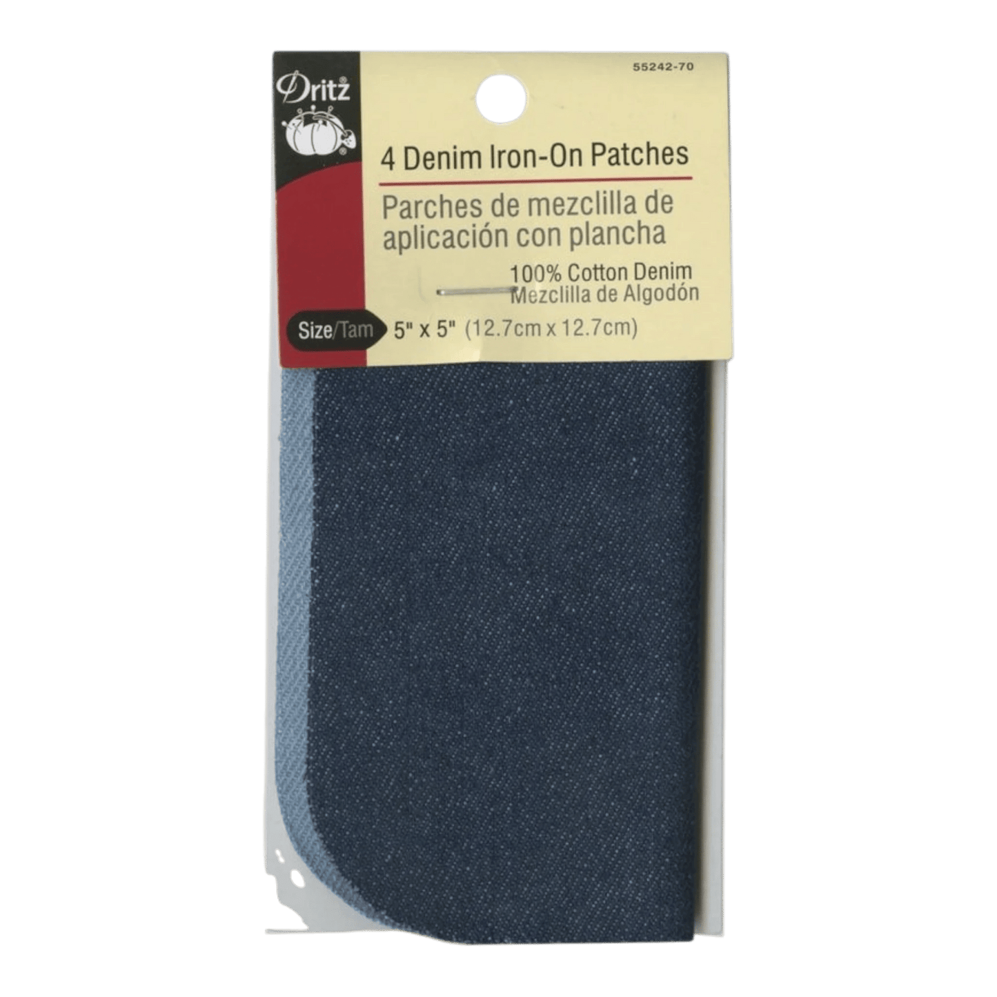 Iron on Patch Assortment Denims 5 x 5in 4ct - Everything Fabric