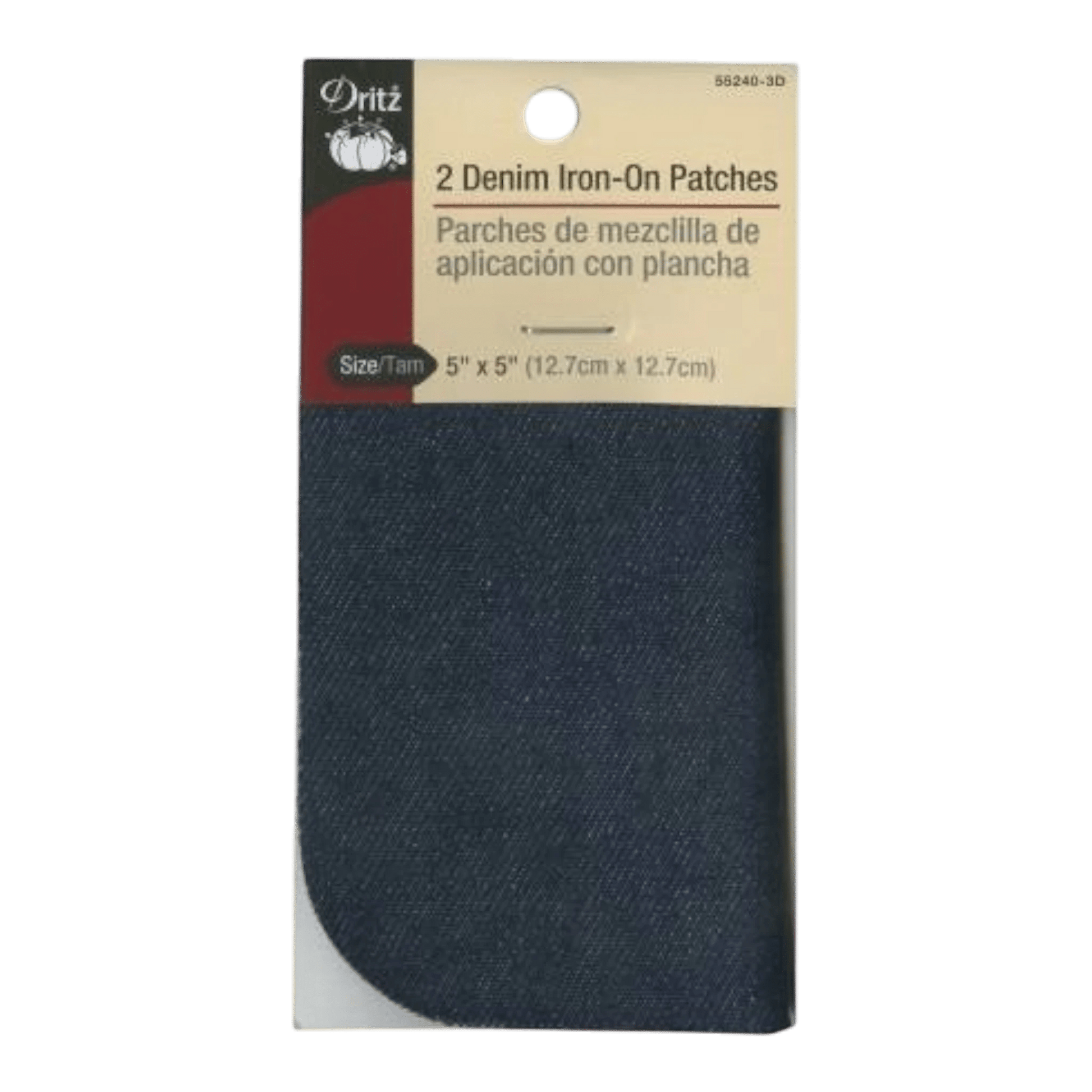 Iron on Patch Dark Blue Denim 5 x 5in 2ct - Everything Fabric