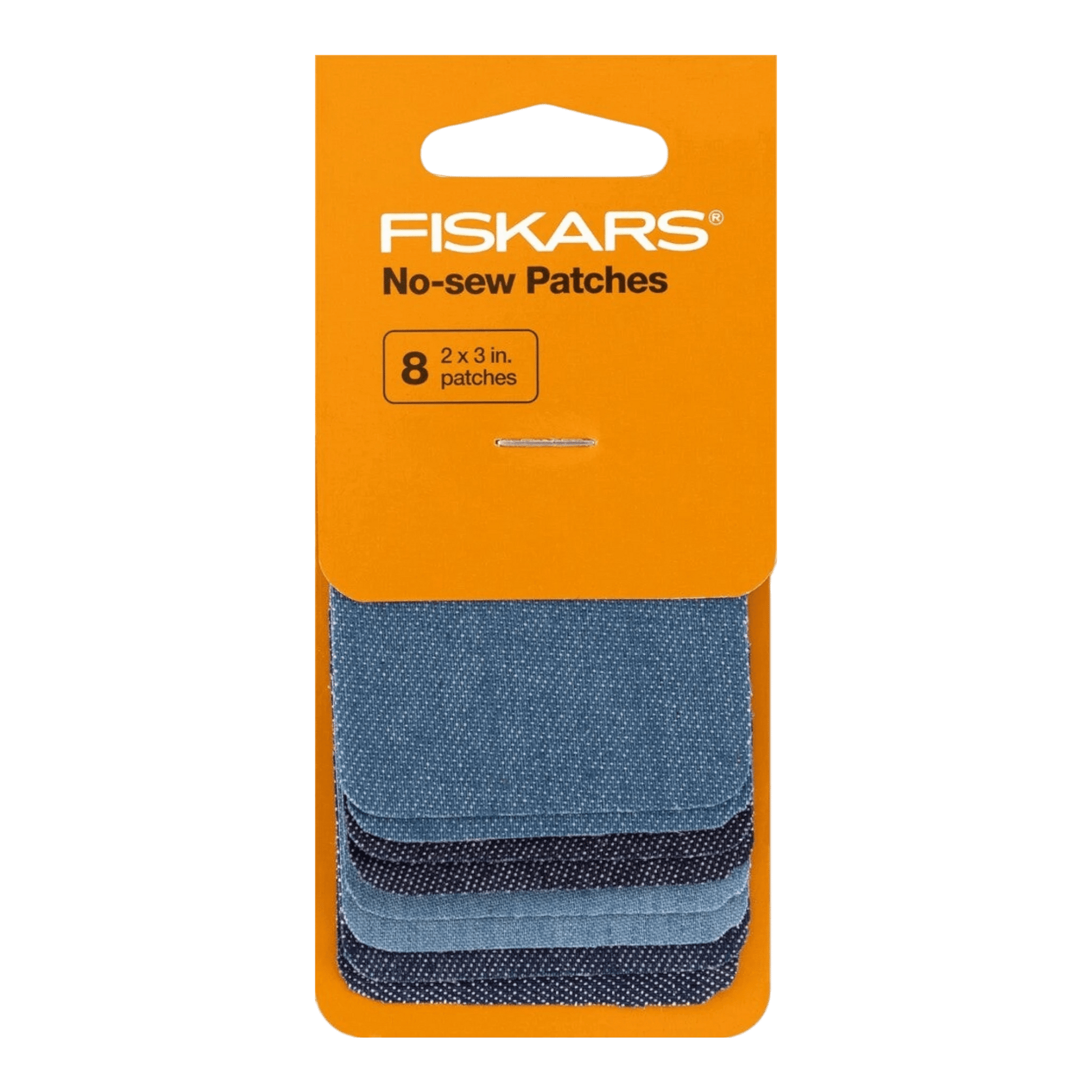 Iron on Patch Denim Faded Blue 2in x 3in 8ct - Fiskars - Everything Fabric