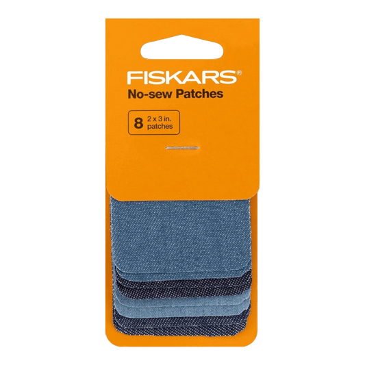 Iron on Patch Denim Faded Blue 2in x 3in 8ct - Fiskars - Everything Fabric