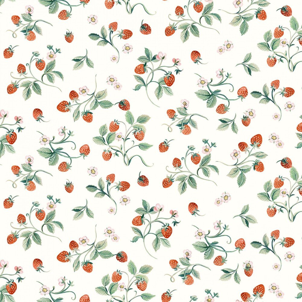 Ivory Strawberries - Everything Fabric
