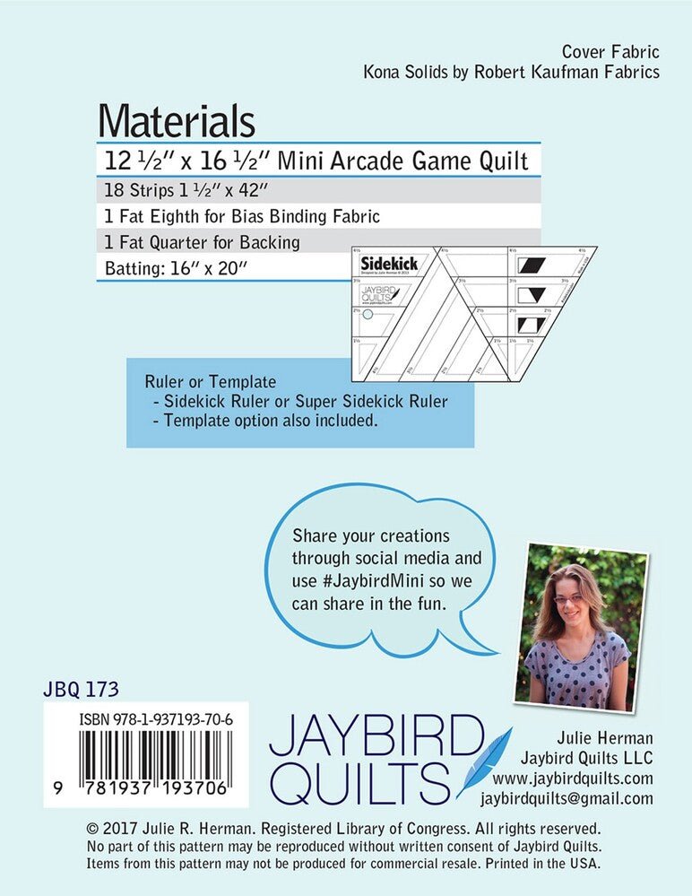 Jaybird Quilts - Mini Arcade Game Quilt Pattern - Everything Fabric