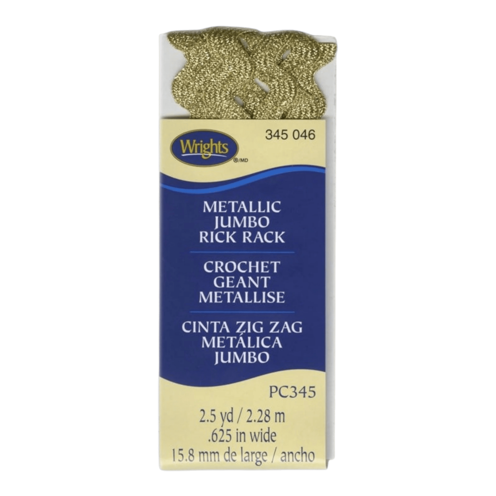 Jumbo Rick Rack Metallic Gold - Everything Fabric