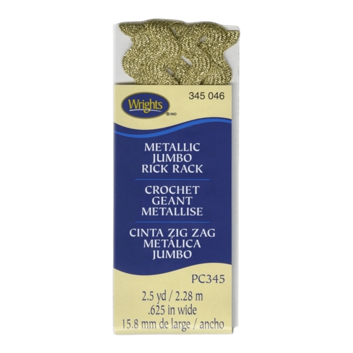 Wrights Rick Rack - Jumbo Metallic Gold