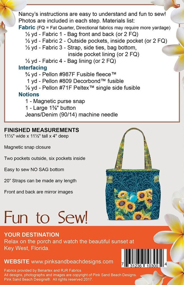 Key West Handbag Pattern - Everything Fabric