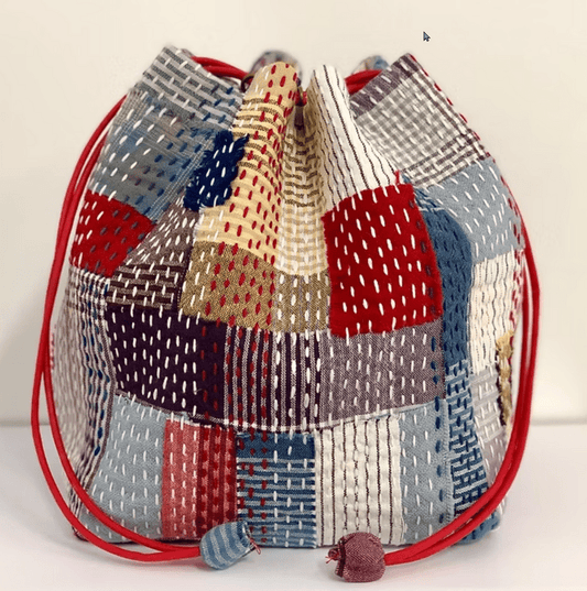 Kinchaku Bag Kit (Sail Boat) - Everything Fabric