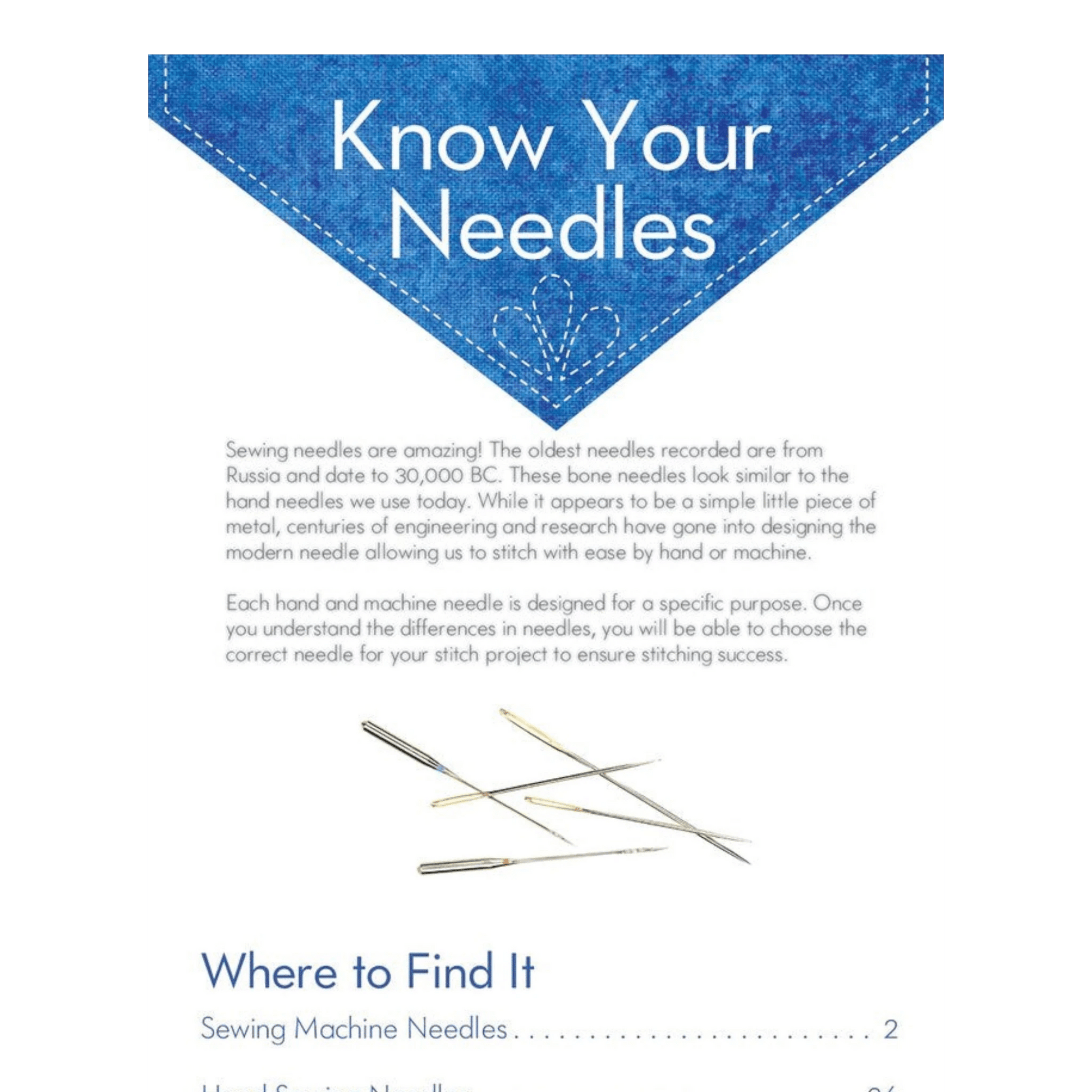Know Your Needles - Everything Fabric