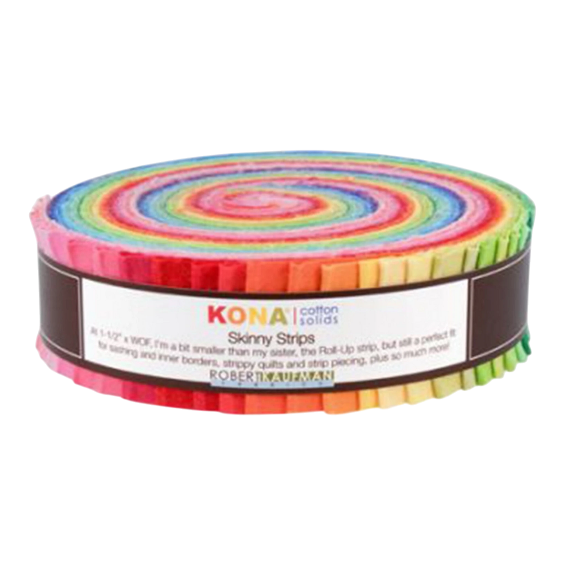 Kona Cotton Solids Skinny Strips Bright Colorway 1 1/2 -41pc for patchwork, quilting and sewing