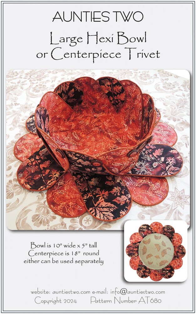 Large Hexi Bowl or Centerpiece Trivet - Everything Fabric