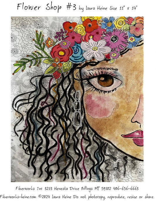 Laura Heine - Flower Shop 3 Collage Pattern - Everything Fabric