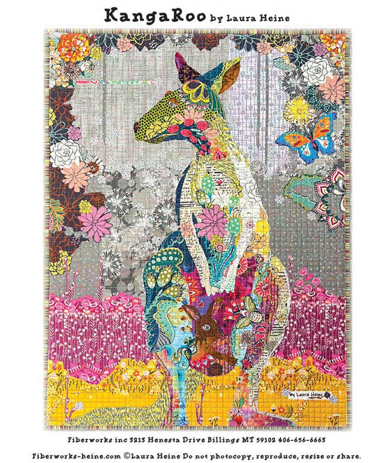 Laura Heine - Kangaroo Collage Pattern - Everything Fabric