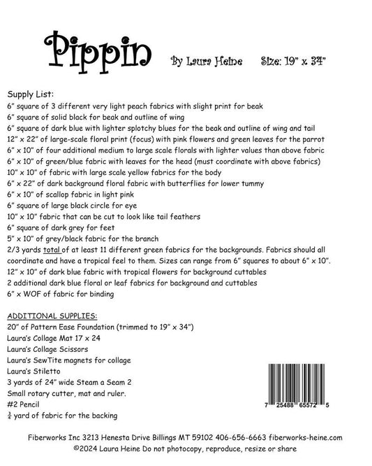 Laura Heine - PIPPIN PARROT Collage Pattern - Everything Fabric