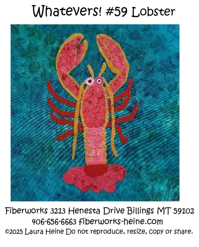 Laura Heine WHATEVERS! 59 Lobsters Collage Pattern - Everything Fabric