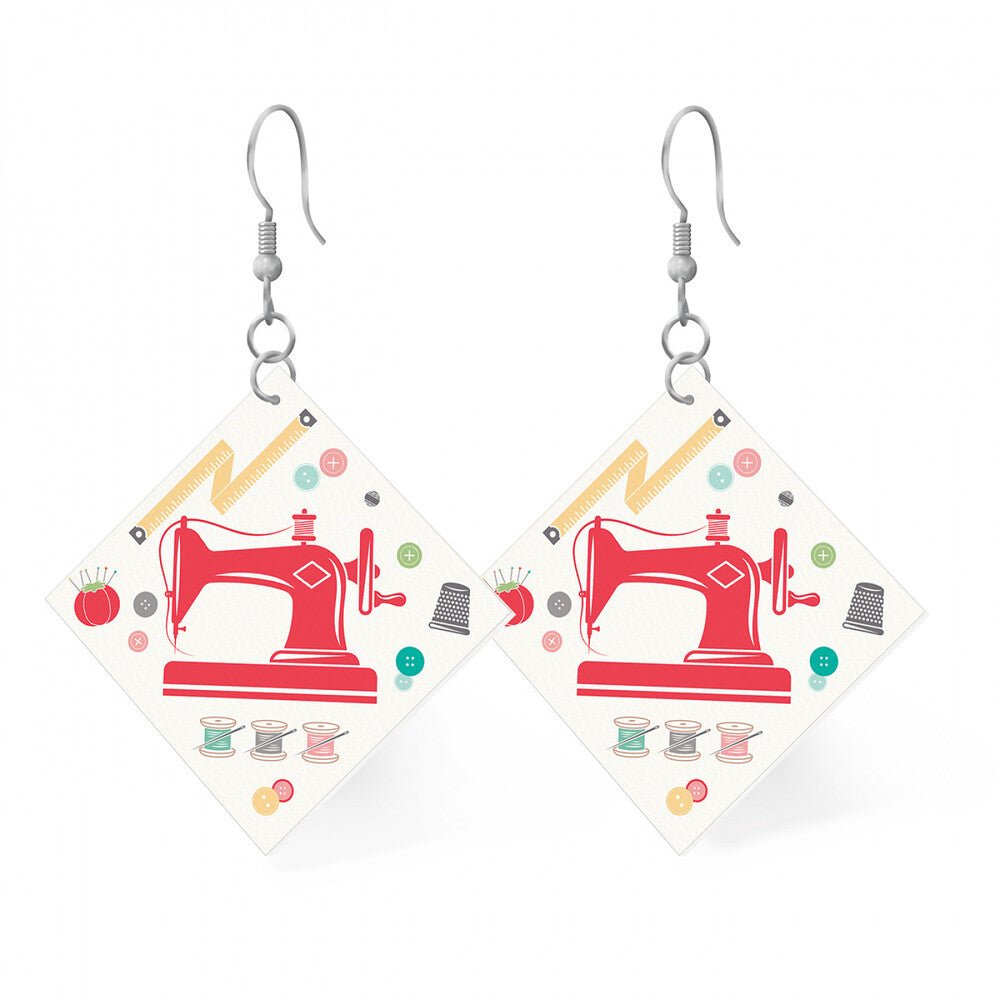 Leather Square Earrings My Happy Place - Everything Fabric