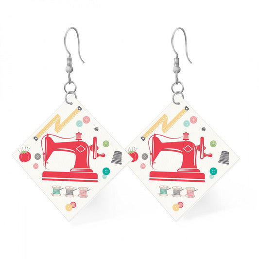 Leather Square Earrings My Happy Place - Everything Fabric