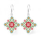 Leather Square Earrings Prairie - Everything Fabric