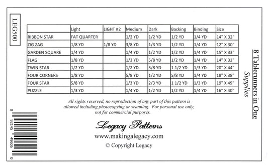 Legacy - Table Runner Collection - Everything Fabric
