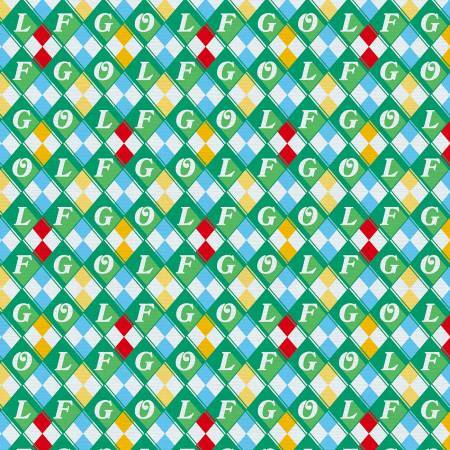 Lets Go Golfing - Golf Argyle Multi - Everything Fabric