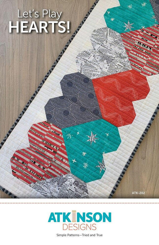 Lets Play Hearts Table Runner Pattern - Everything Fabric