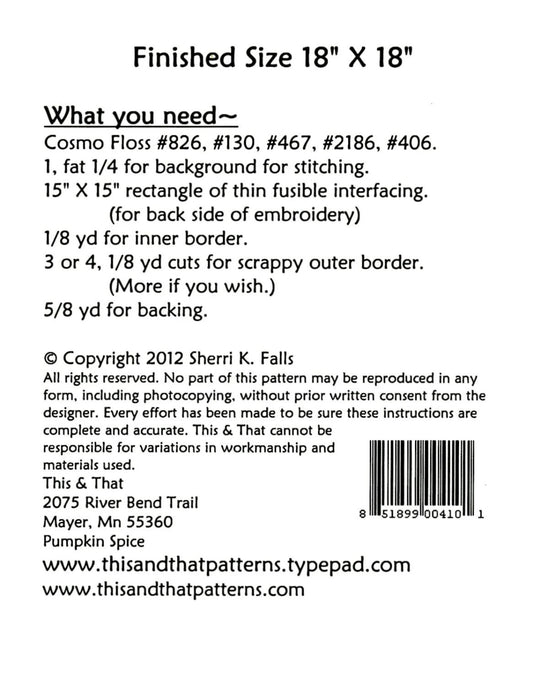 Little Scraps - Pumpkin Spice Table Topper Pattern - Everything Fabric