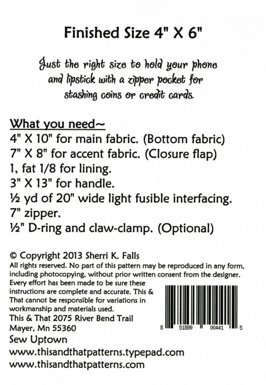 Little Scraps - Sew Uptown Bag Pattern - Everything Fabric