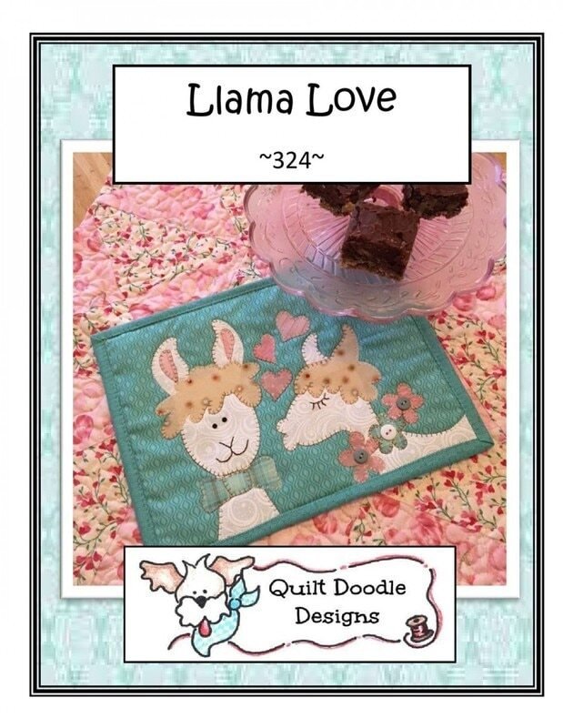 Llama Love Appliqué Mug Rug Pattern - Everything Fabric
