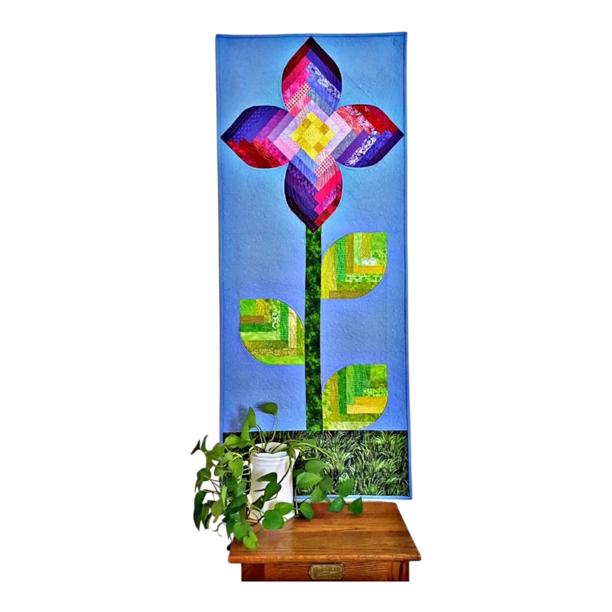 Log Cabin Wallflower Wallhanging Pattern - Everything Fabric