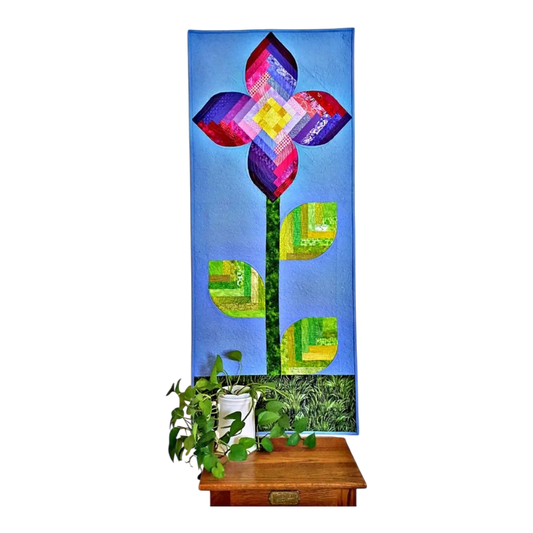 Log Cabin Wallflower Wallhanging Pattern - Everything Fabric