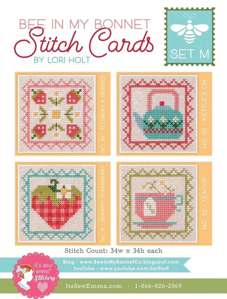 Lori Holt - Bee in My Bonnet Cross Stitch Cards Set M - Everything Fabric