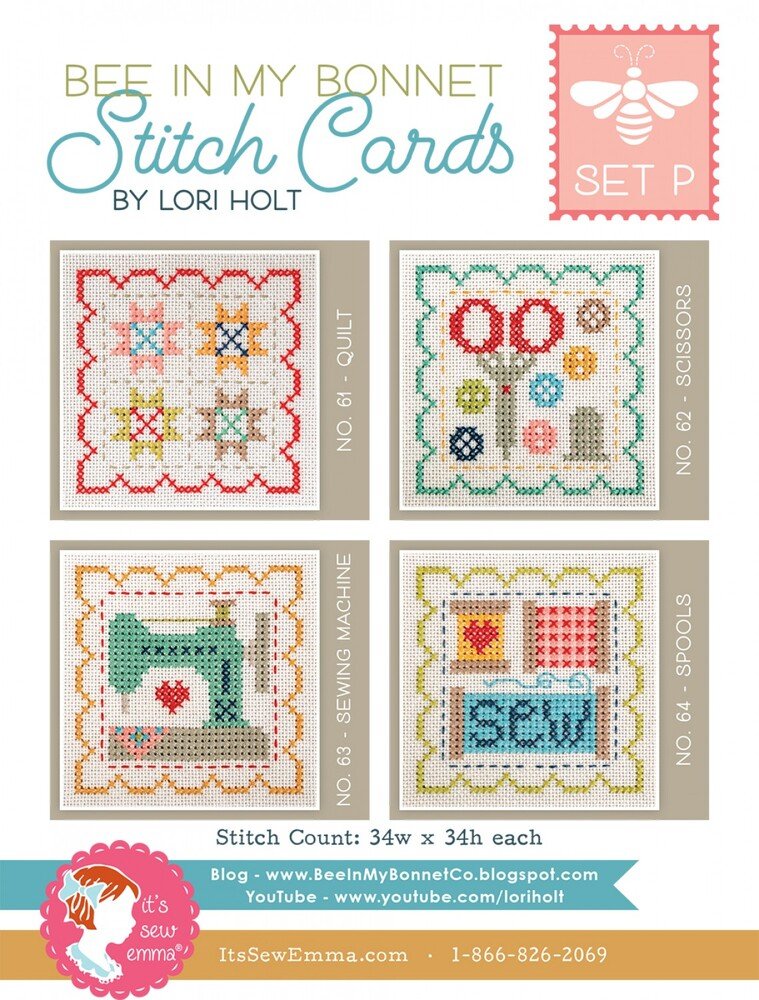 Lori Holt - Bee In My Bonnet Stitch Cards Set P - Everything Fabric