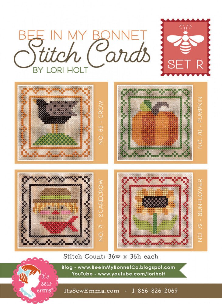 Lori Holt - Bee In My Bonnet Stitch Cards Set R - Everything Fabric