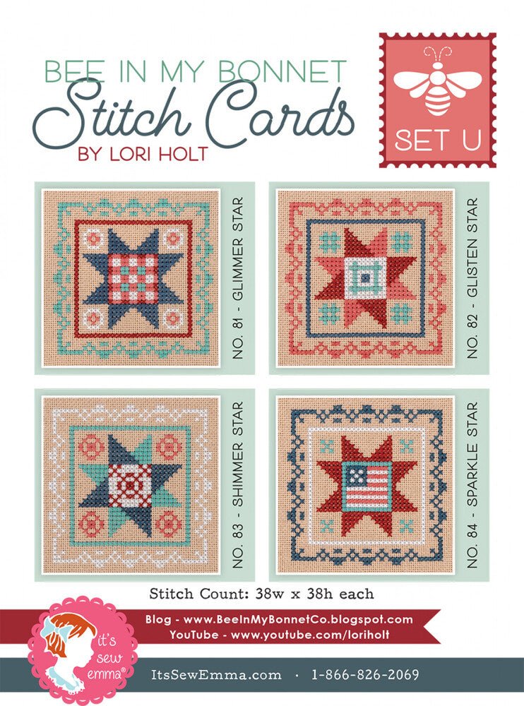 Lori Holt - Bee In My Bonnet Stitch Cards Set U - Everything Fabric