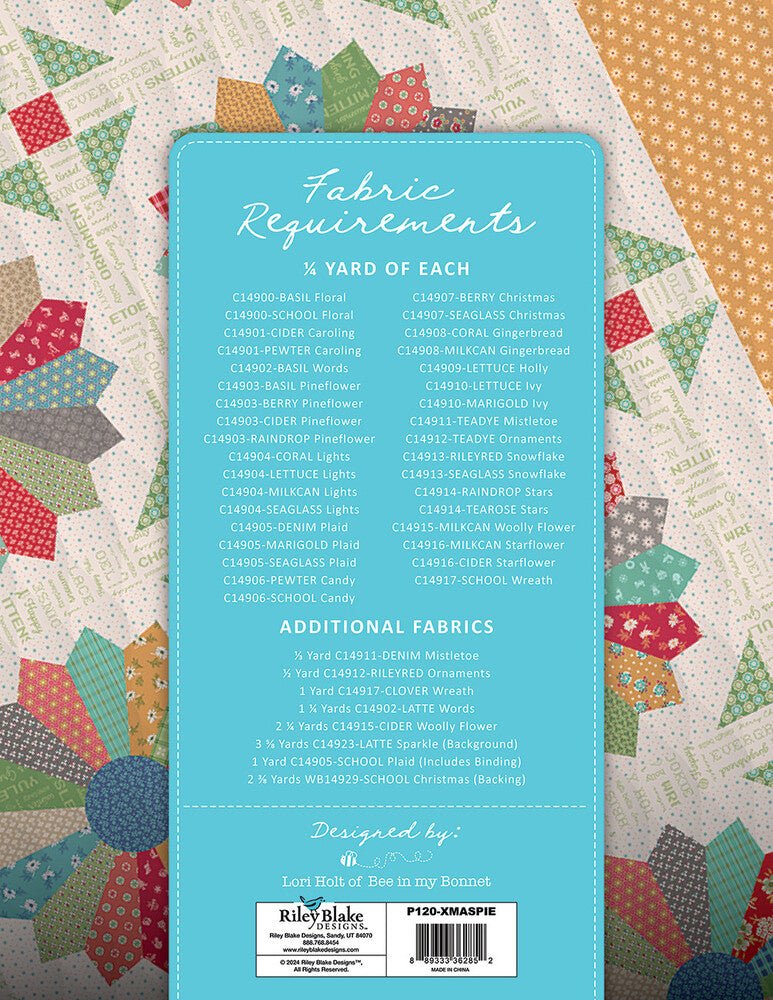 Lori Holt Christmas Pie Quilt Pattern - Everything Fabric